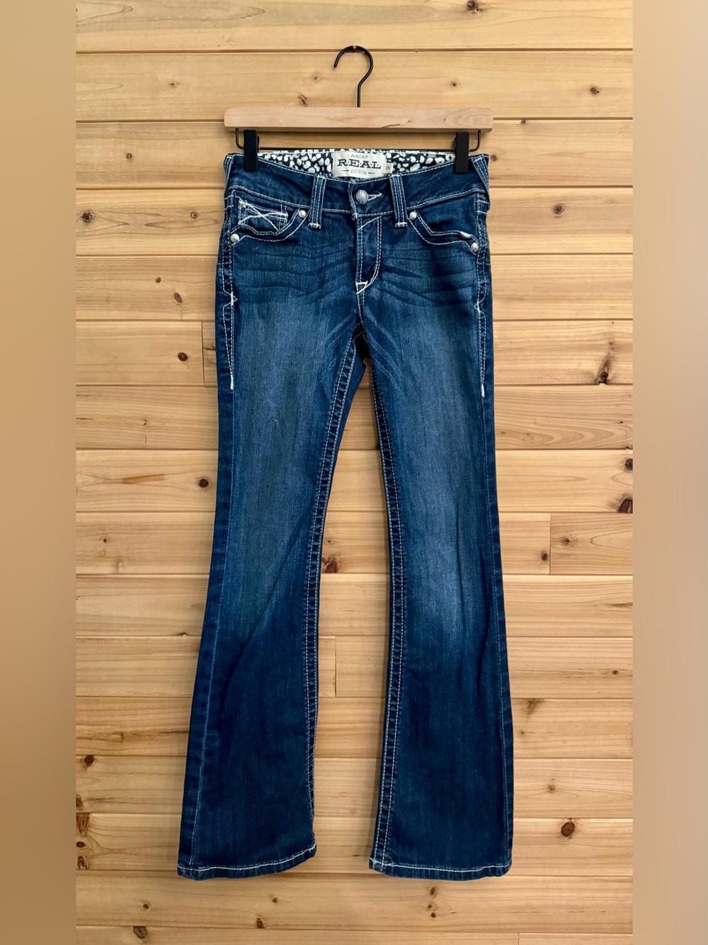 Ariat 2 Short Rosy Whipstitch Low Rise Bootcut Jeans Cowgirl Western Ranch Rodeo